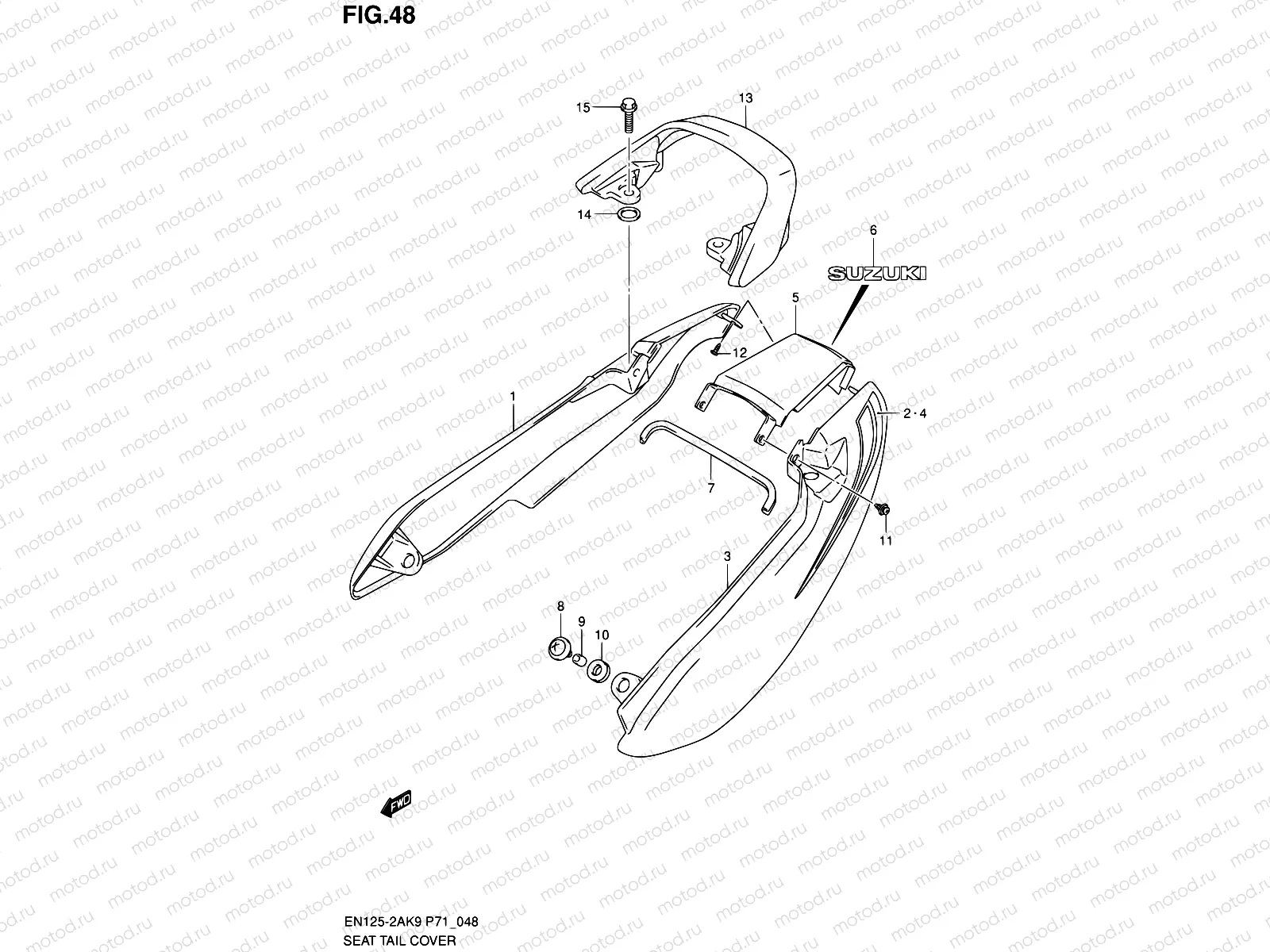 48 - SEAT TAIL COVER (EN125-2AK9)