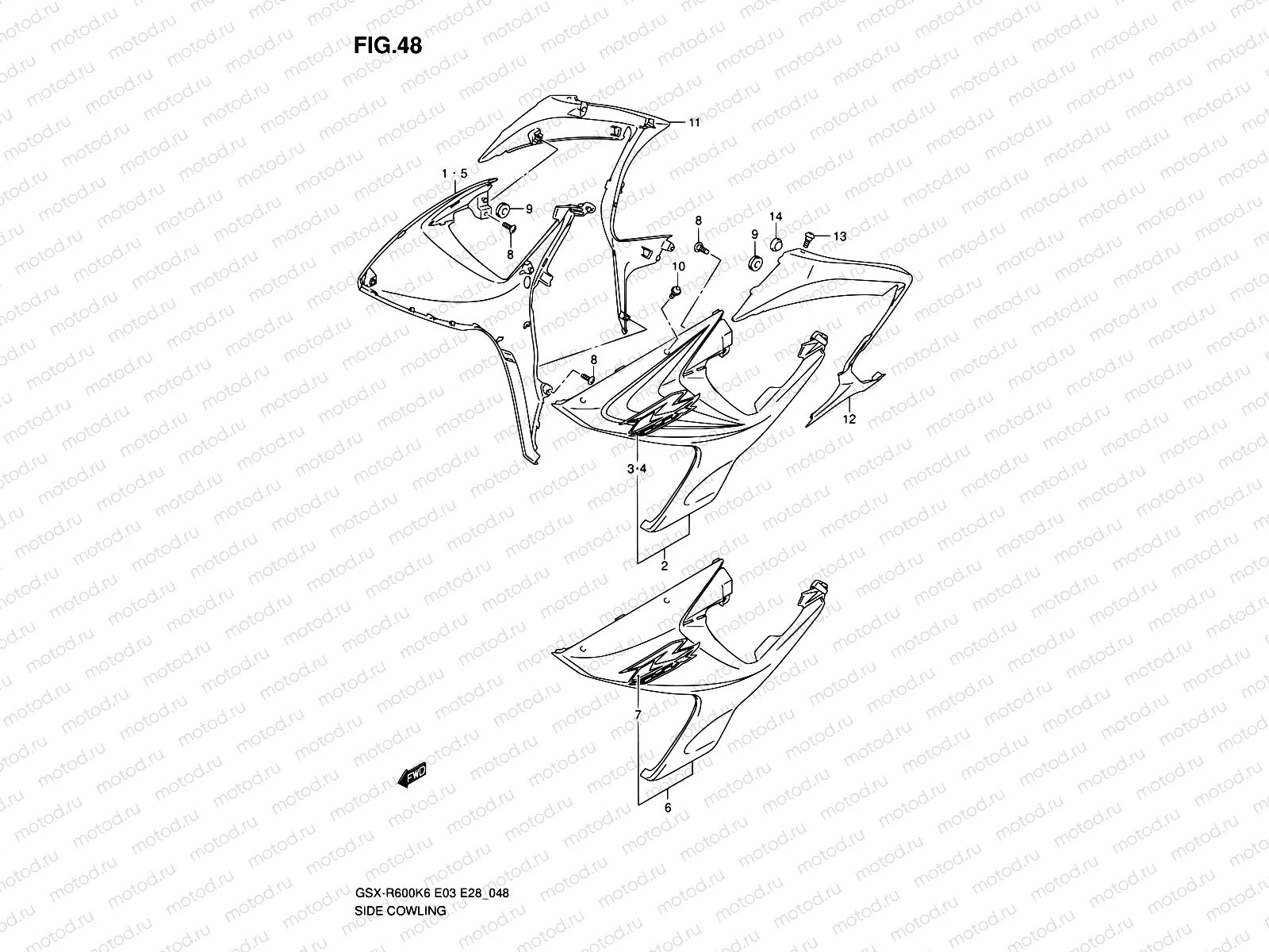 48 - SIDE COWLING (MODEL K6)