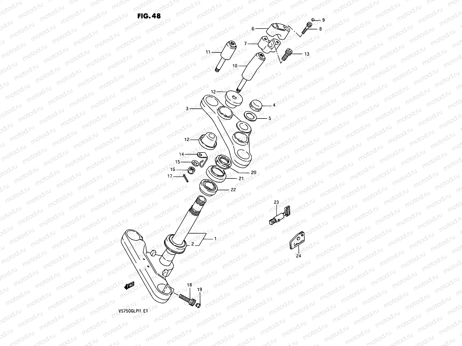 48 - STEERING STEM (MODEL H)