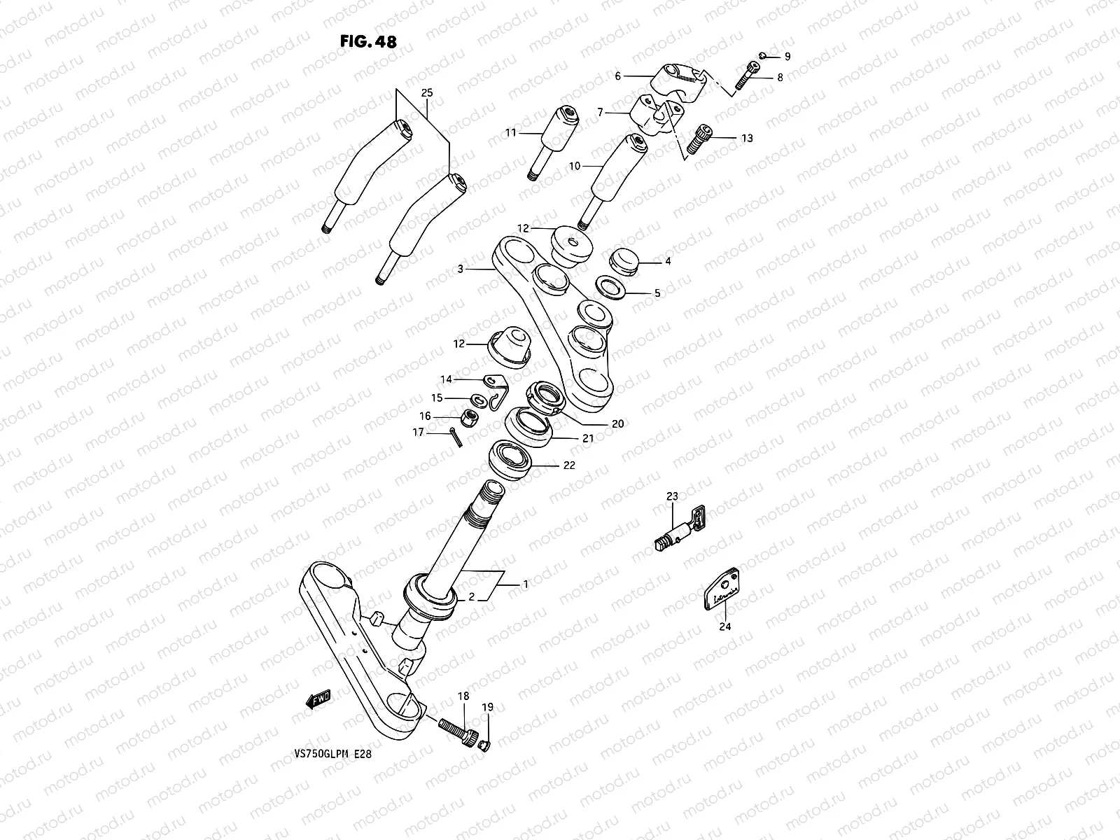 48 - STEERING STEM (MODEL H)