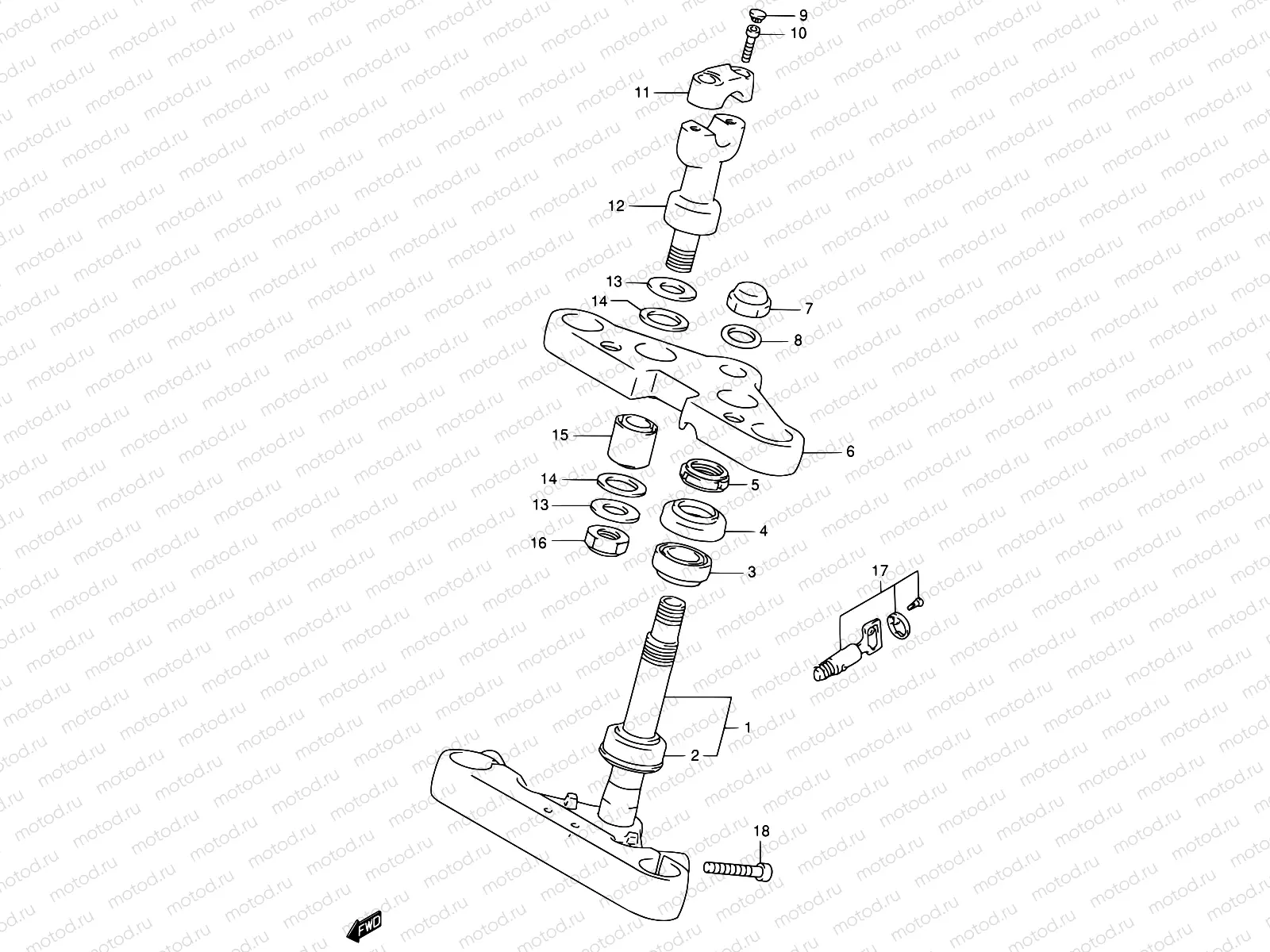 48 - STEERING STEM (MODEL W/X)