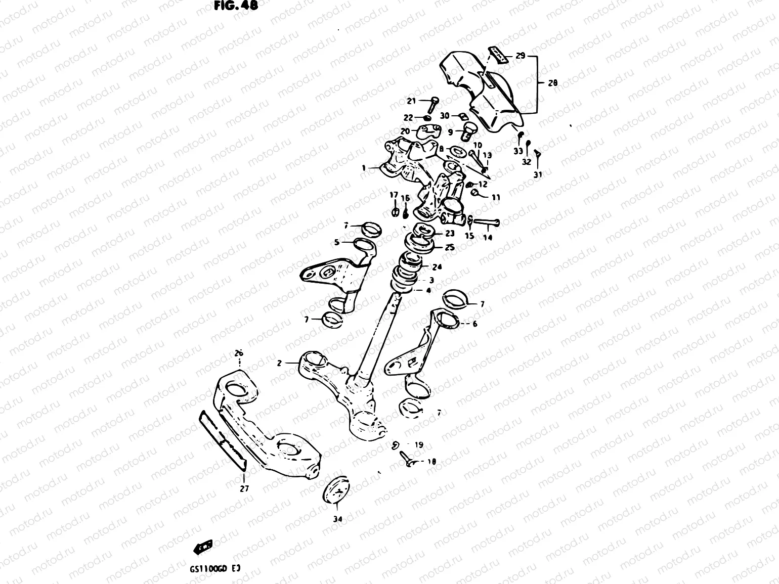 48 - STEERING STEM (MODEL Z)