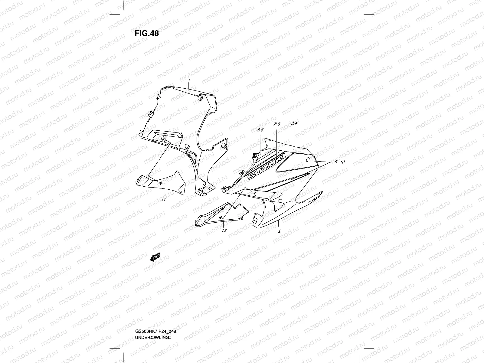 48 - UNDER COWLING  (GS500FHK7)