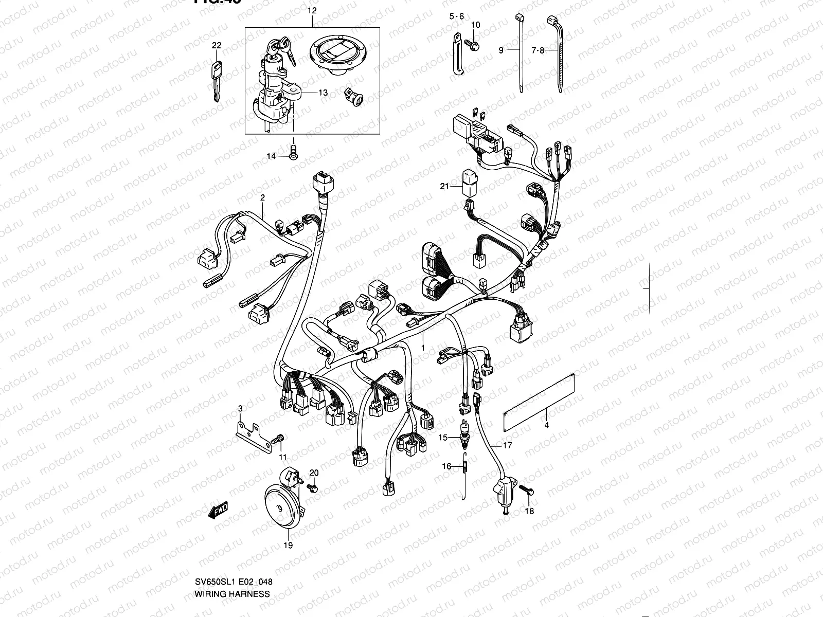48 - WIRING HARNESS (SV650SL1 E02)