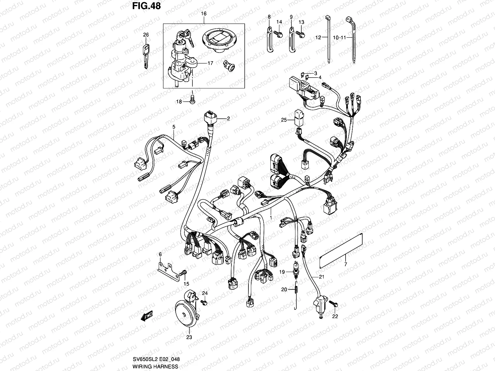 48 - WIRING HARNESS (SV650SL2 E02)