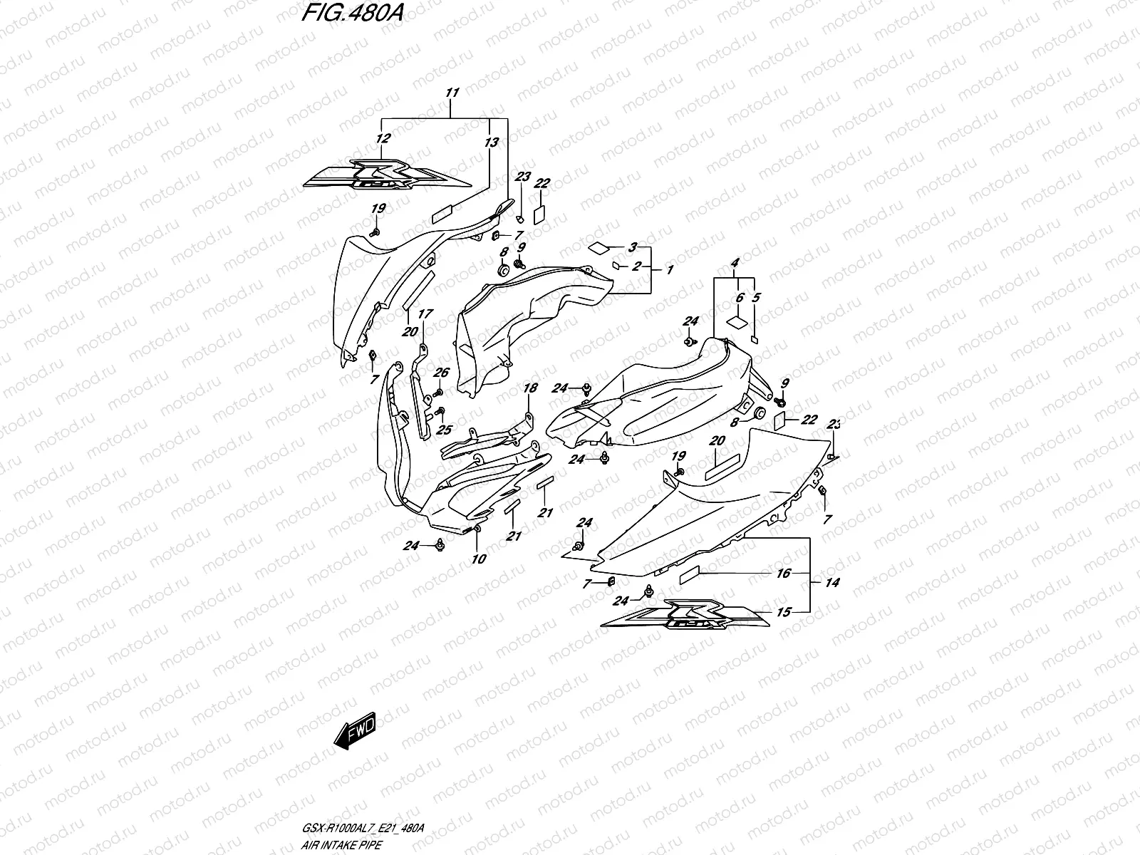 480A - AIR INTAKE PIPE (YSF)