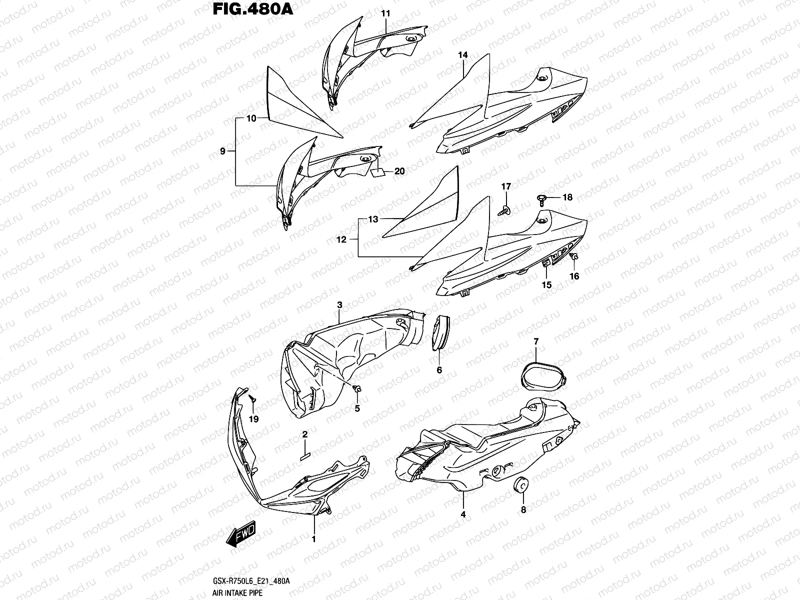 480A - AIR INTAKE PIPE (YSF,KGL)