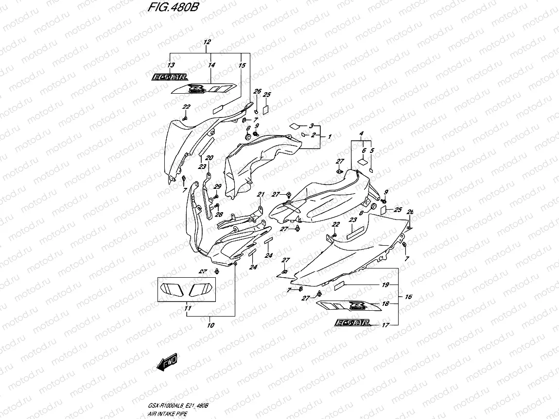480B - AIR INTAKE PIPE (GSX-R1000AL8 E21) (FOR YSF)