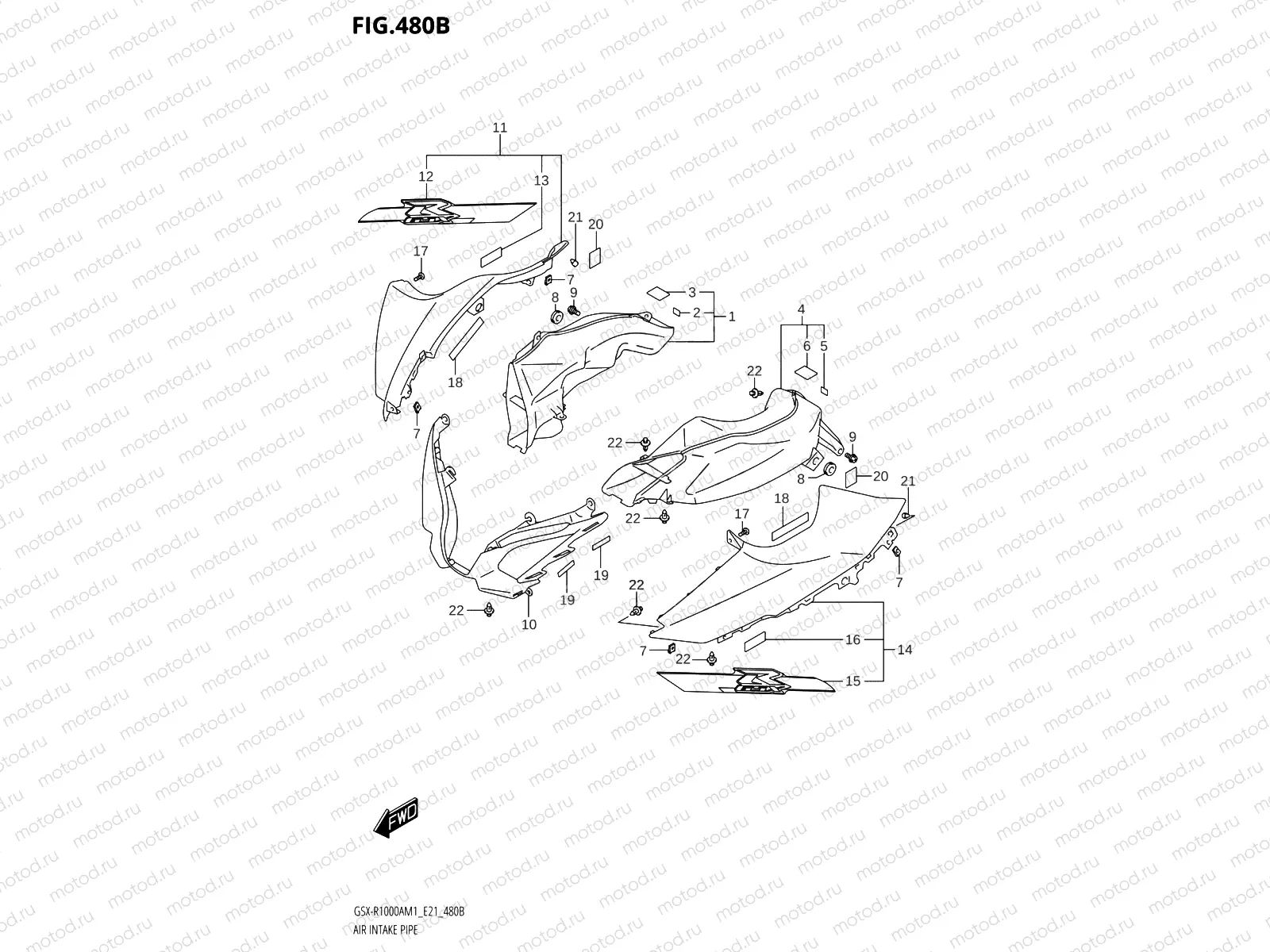 480B - AIR INTAKE PIPE (GSX-R1000RA)
