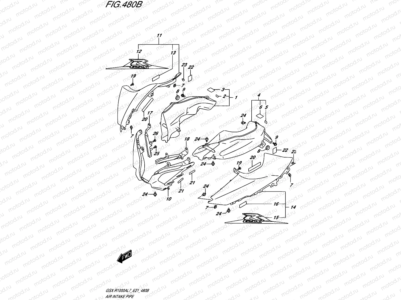 480B - AIR INTAKE PIPE (YKV,YVZ)