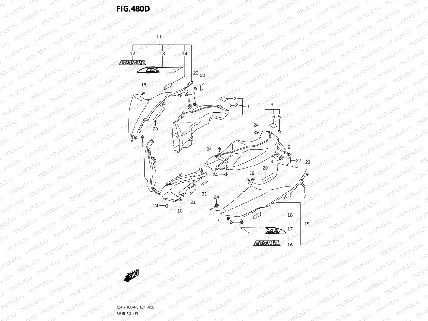 480D - AIR INTAKE PIPE (GSX-R1000RA)