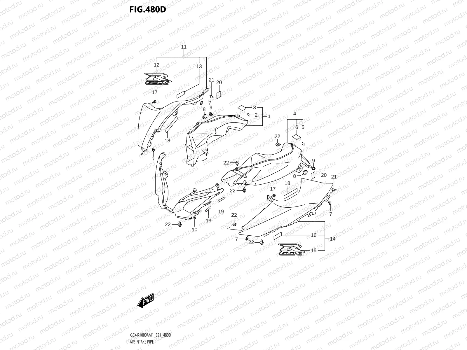480D - AIR INTAKE PIPE (GSX-R1000RZA)
