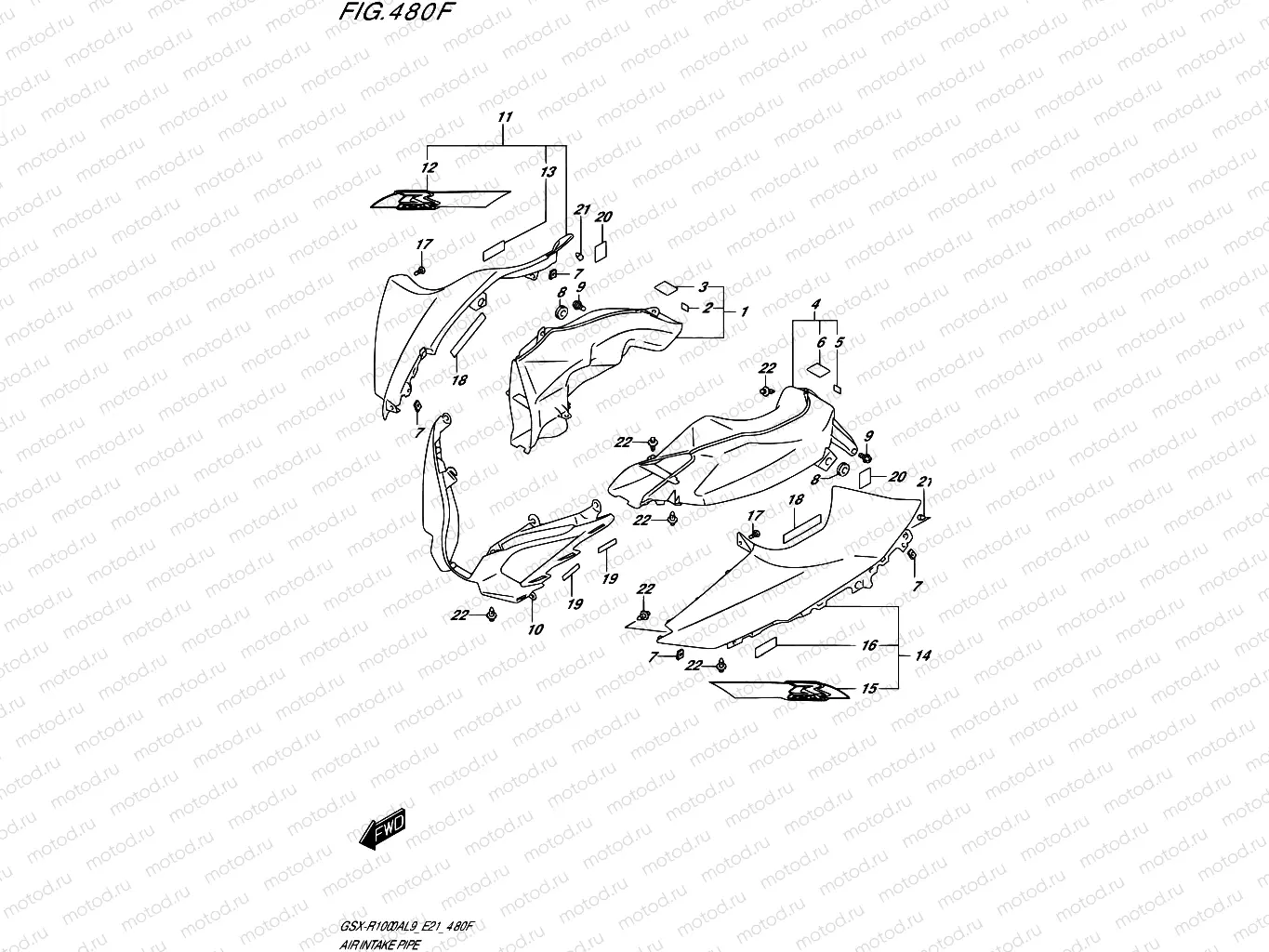 480F - AIR INTAKE PIPE (GSX-R1000RZA)