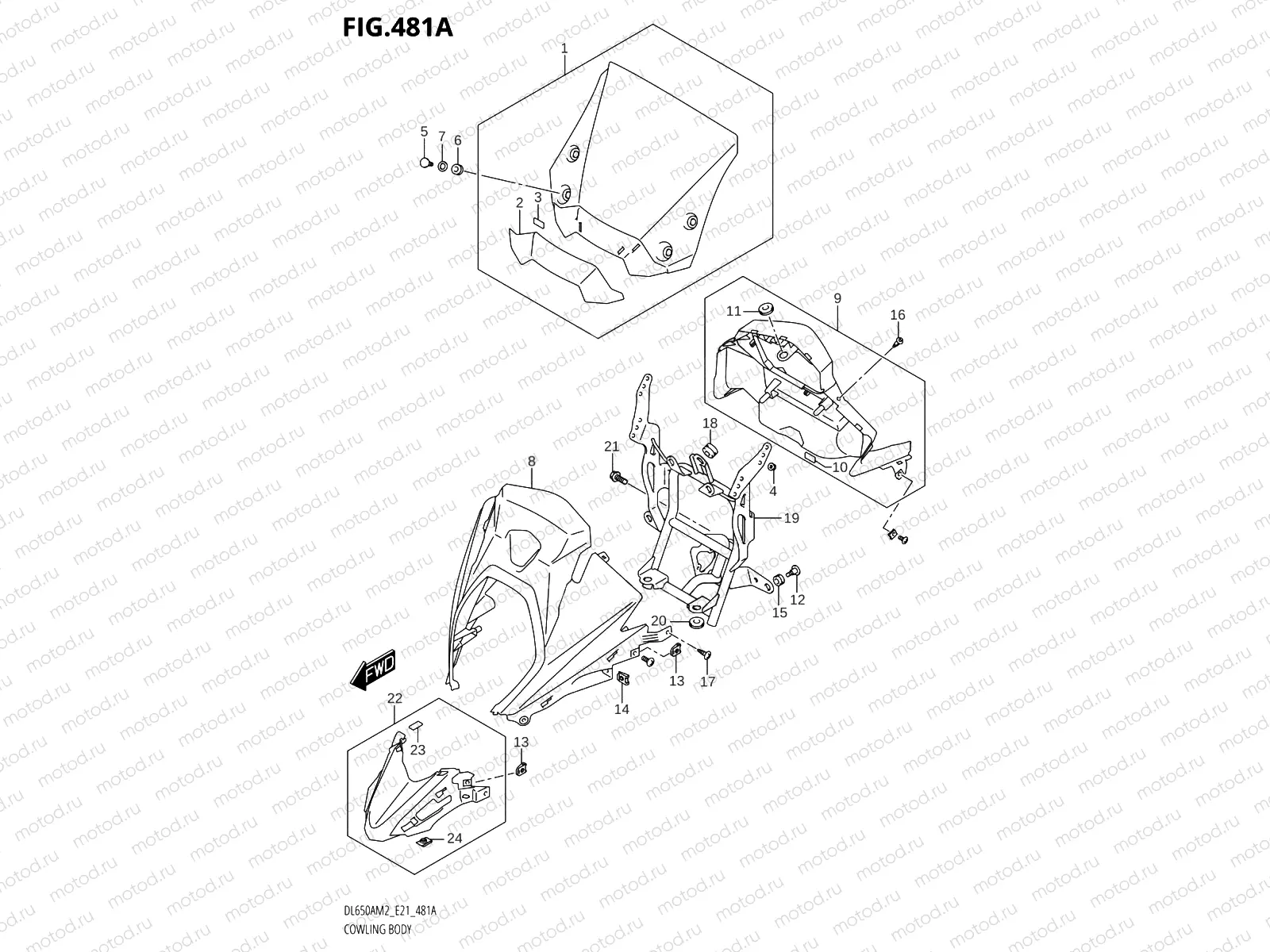 481A - COWLING BODY (DL650AM2 E21)