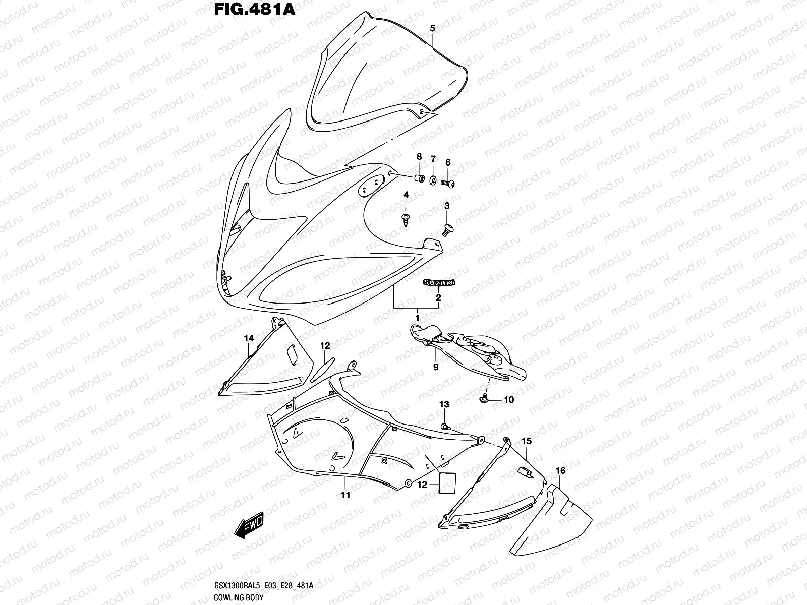 481A - COWLING BODY (GSX1300RAL5 E03)