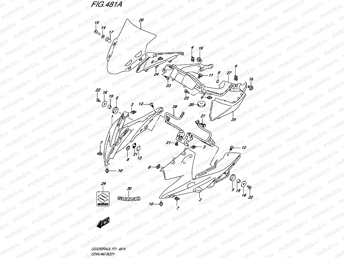 481A - COWLING BODY (GW250RAL8 P21)
