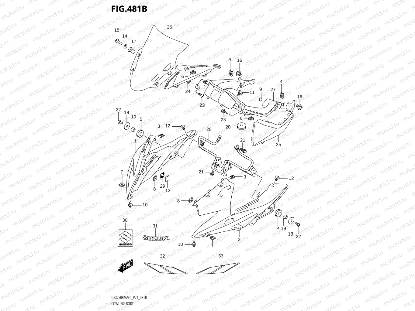 481B - COWLING BODY (FOR QHW)