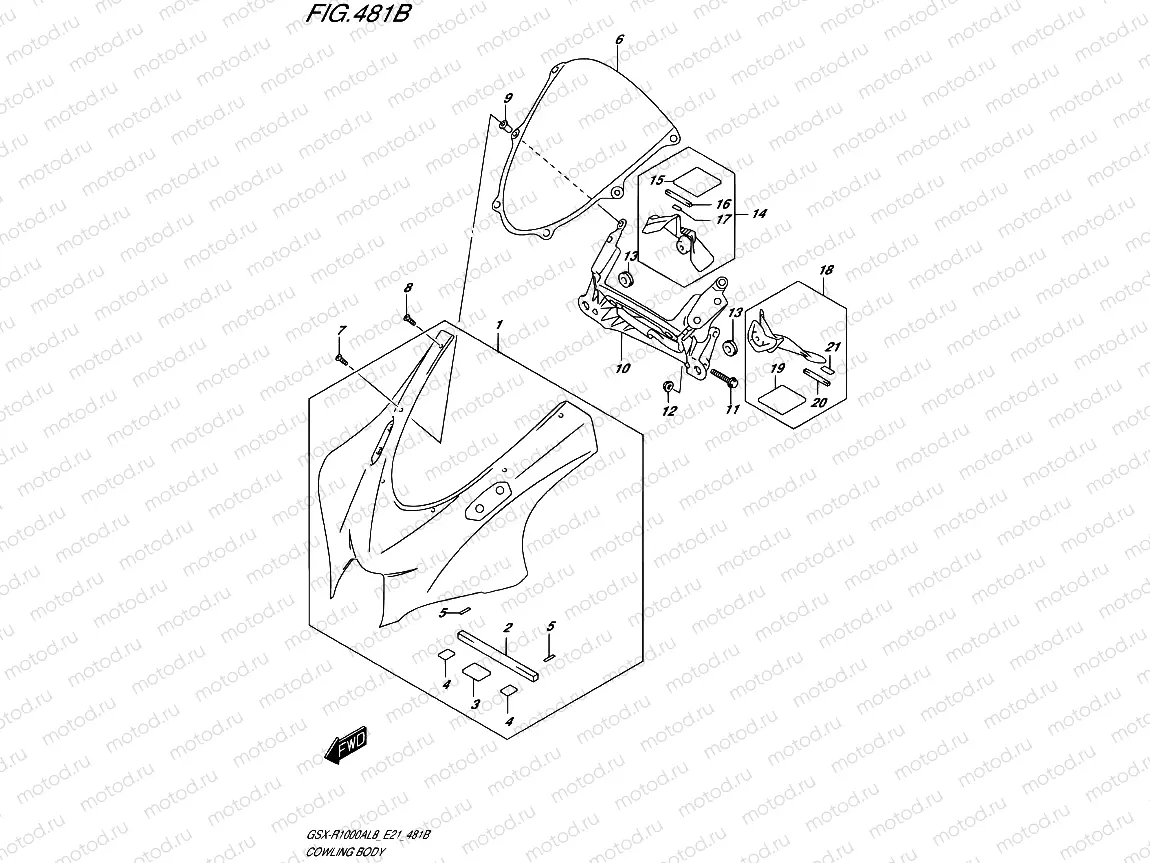 481B - COWLING BODY (GSX-R1000AL8 E21) (FOR YKV)