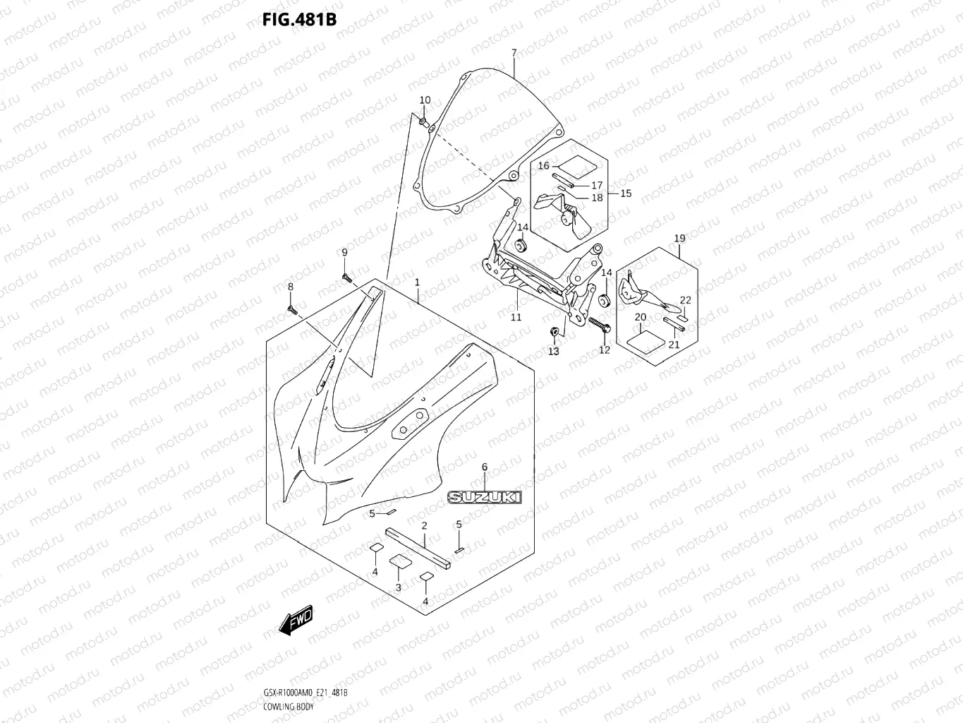 481B - COWLING BODY (GSX-R1000A)(SEE NOTE 1)