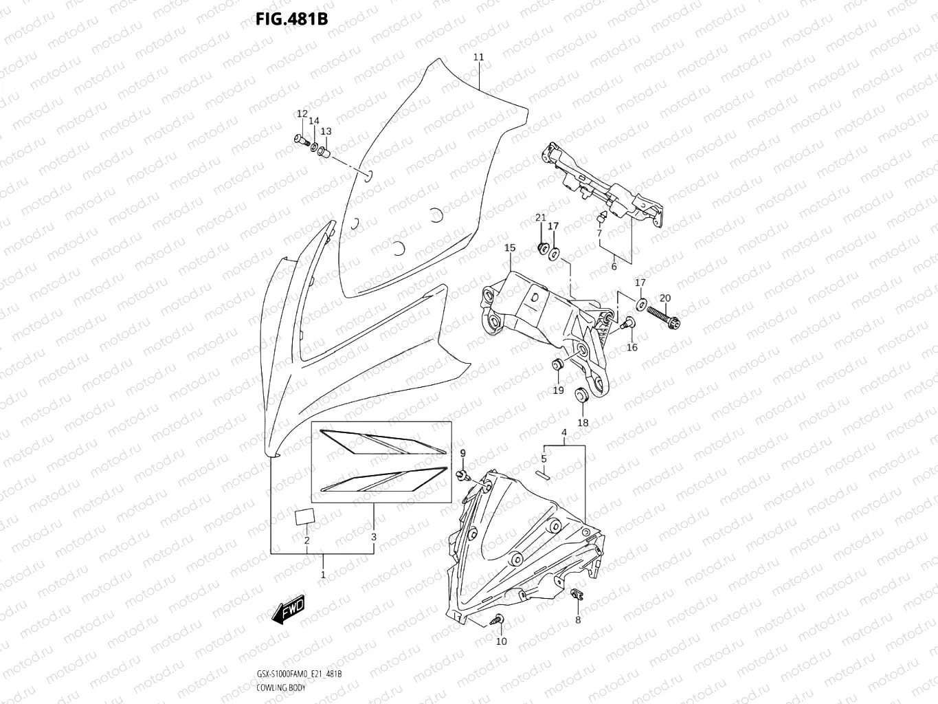481B - COWLING BODY (GSX-S1000FZA,GSX-S1000FZAUF)