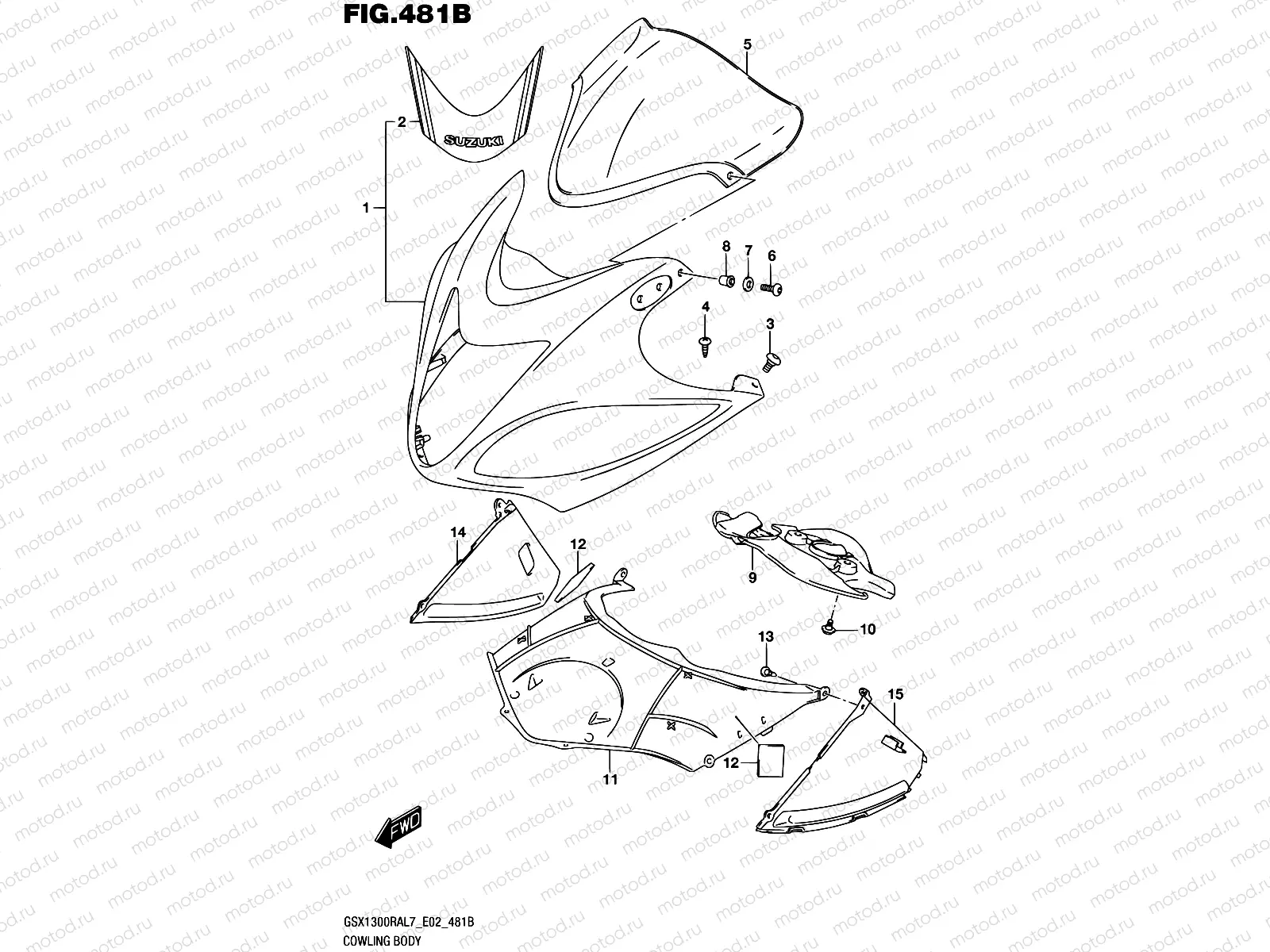 481B - COWLING BODY (GSX1300RAL7 E19)