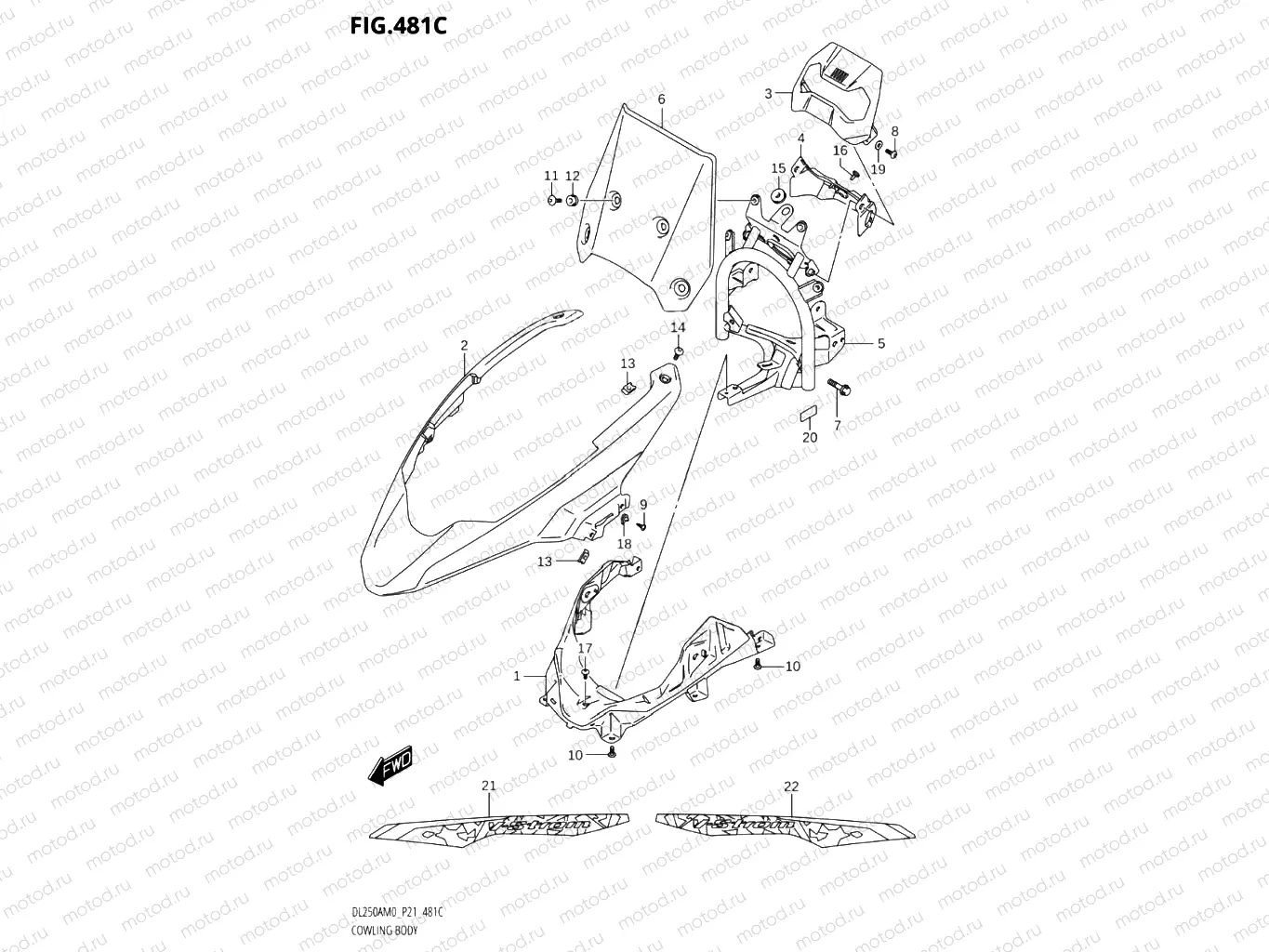 481C - COWLING BODY (DL250RLZ)