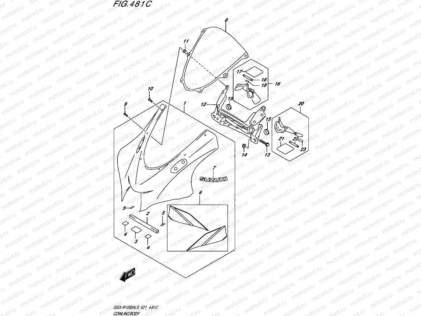 481C - COWLING BODY (GSX-R1000A)(SEE NOTE 1)