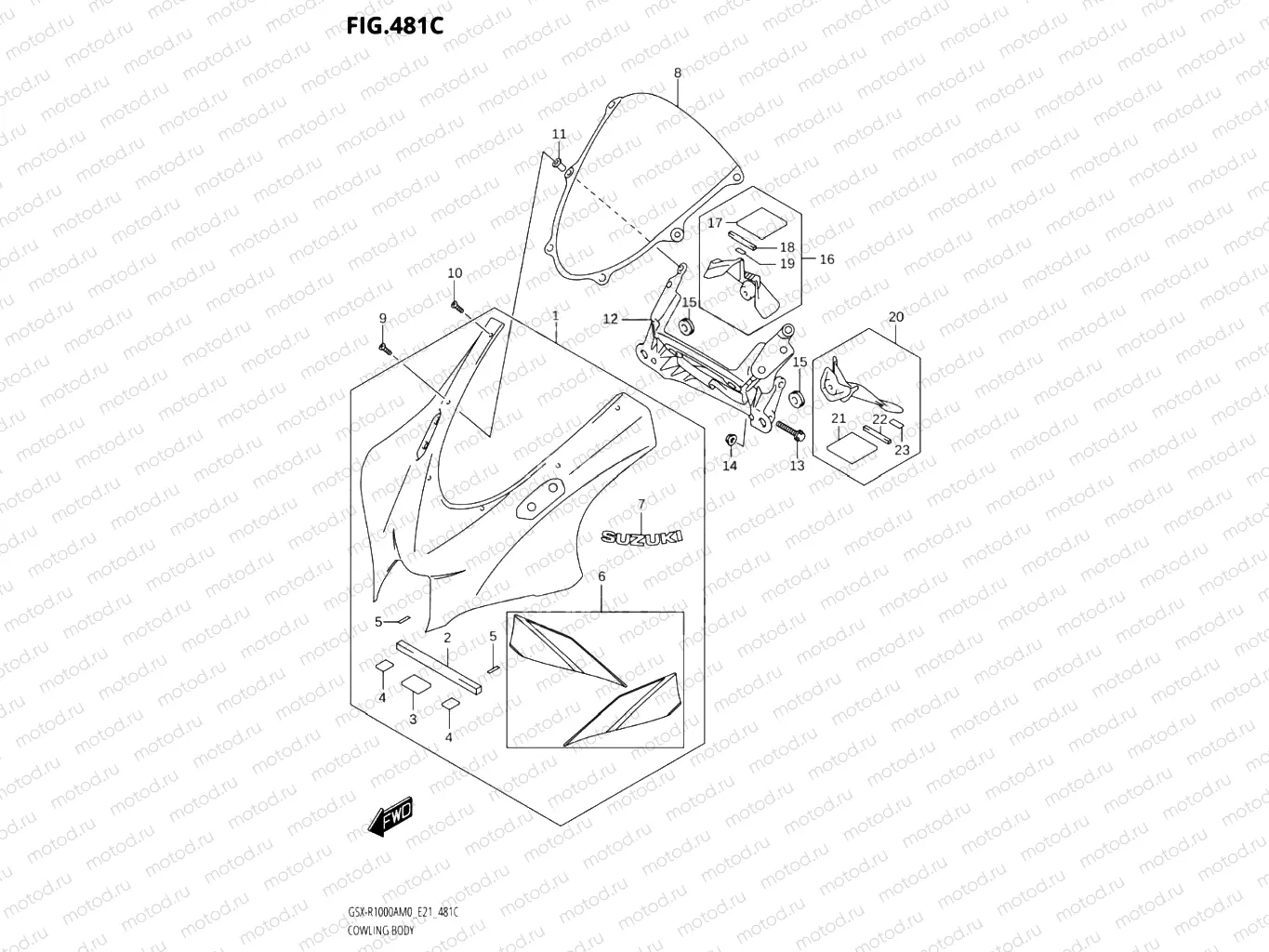 481C - COWLING BODY (GSX-R1000A)(SEE NOTE 1)