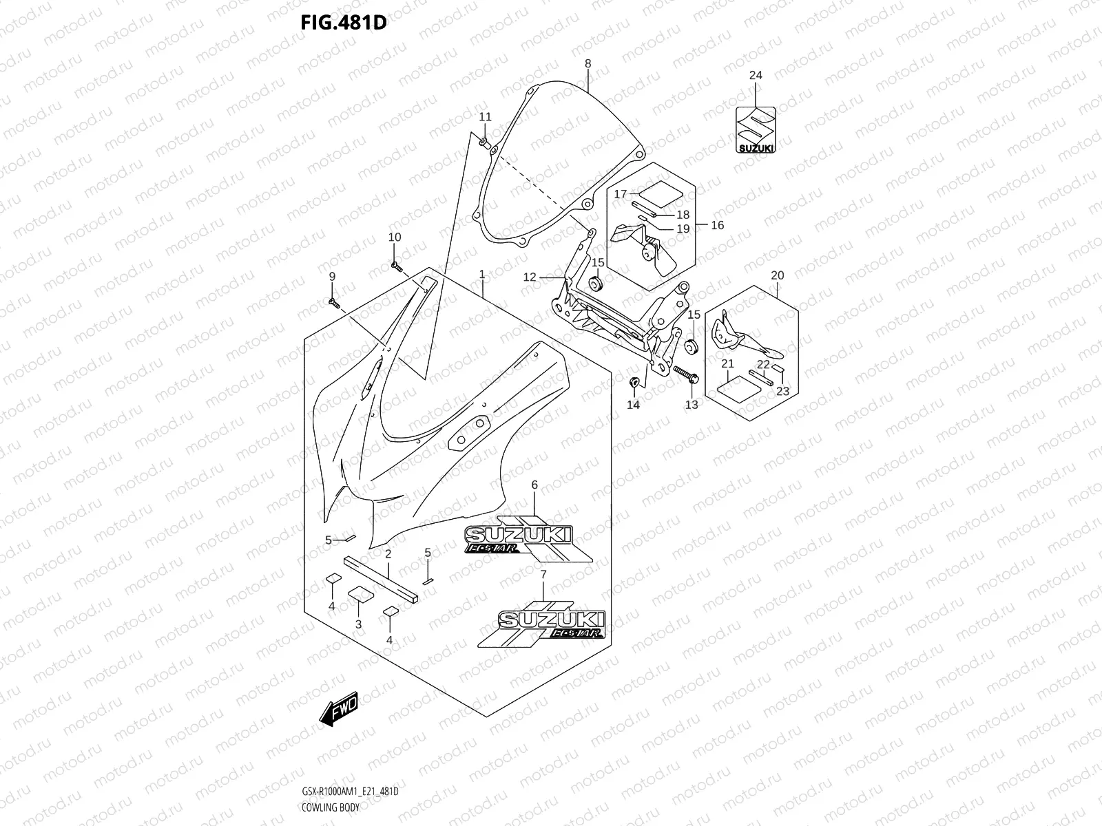 481D - COWLING BODY (GSX-R1000RZA)