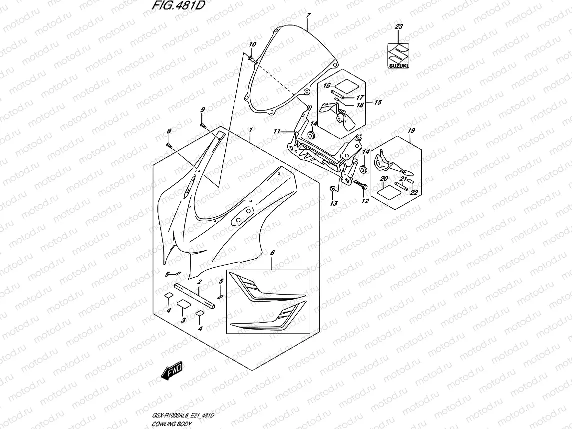 481D - COWLING BODY (GSX-R1000RZAL8 E21)