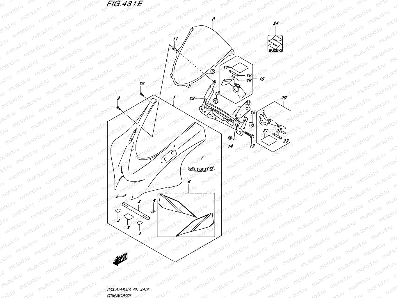 481E - COWLING BODY (GSX-R1000RZA)
