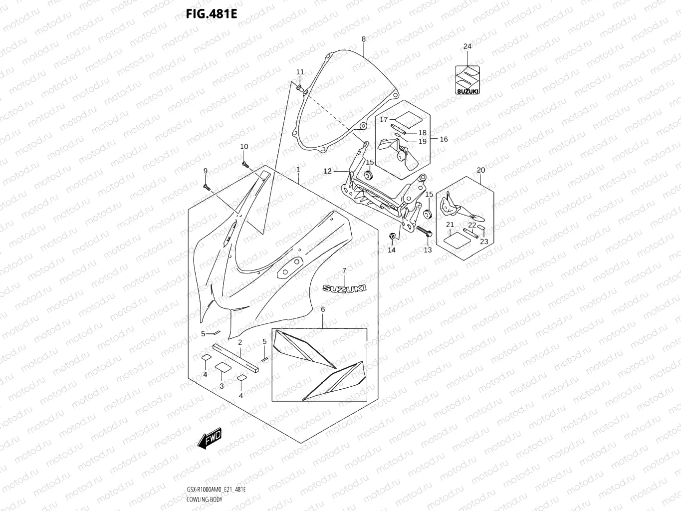 481E - COWLING BODY (GSX-R1000RZA)