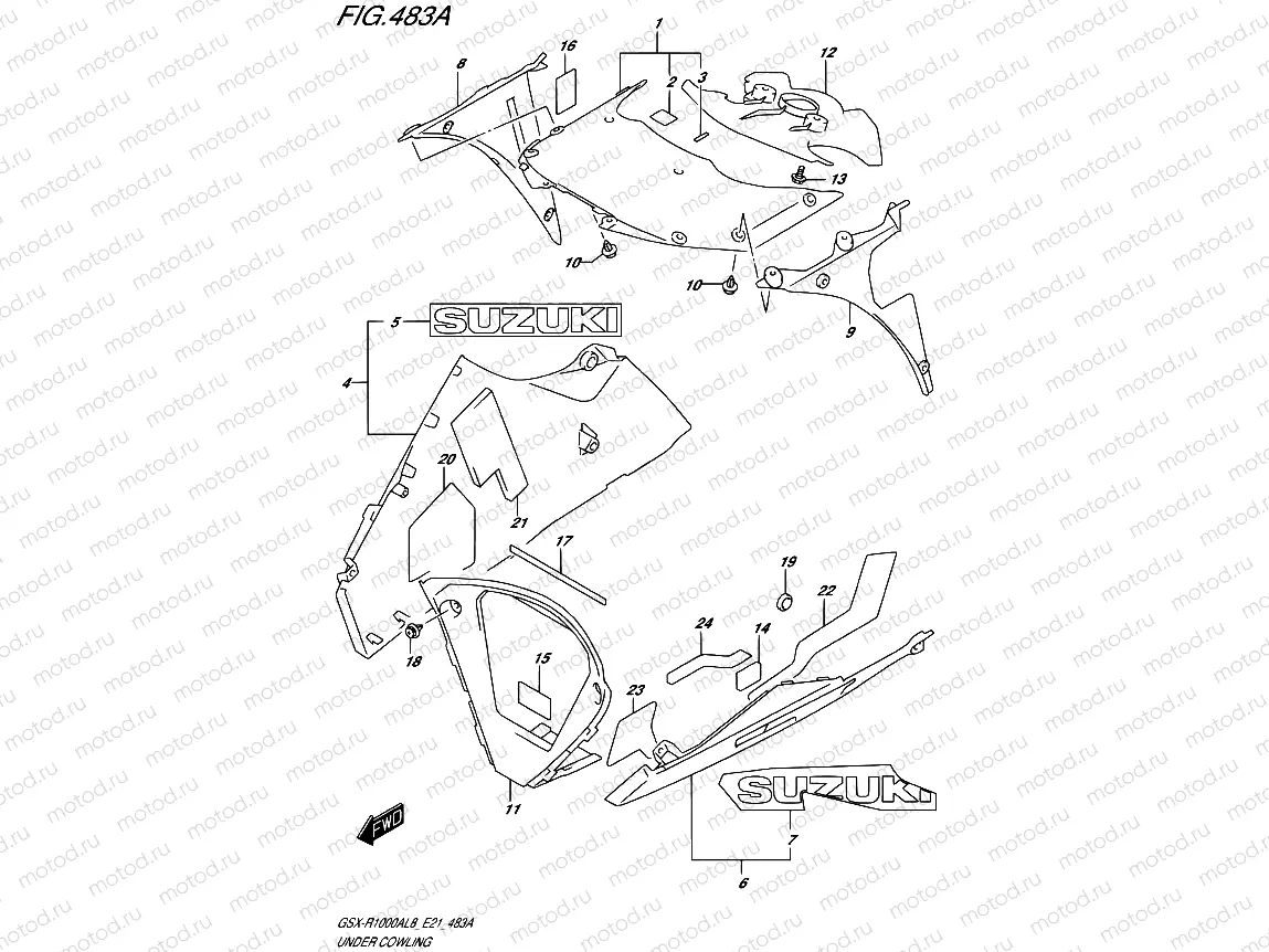 483A - UNDER COWLING (GSX-R1000AL8 E21) (FOR YKV,YWW)