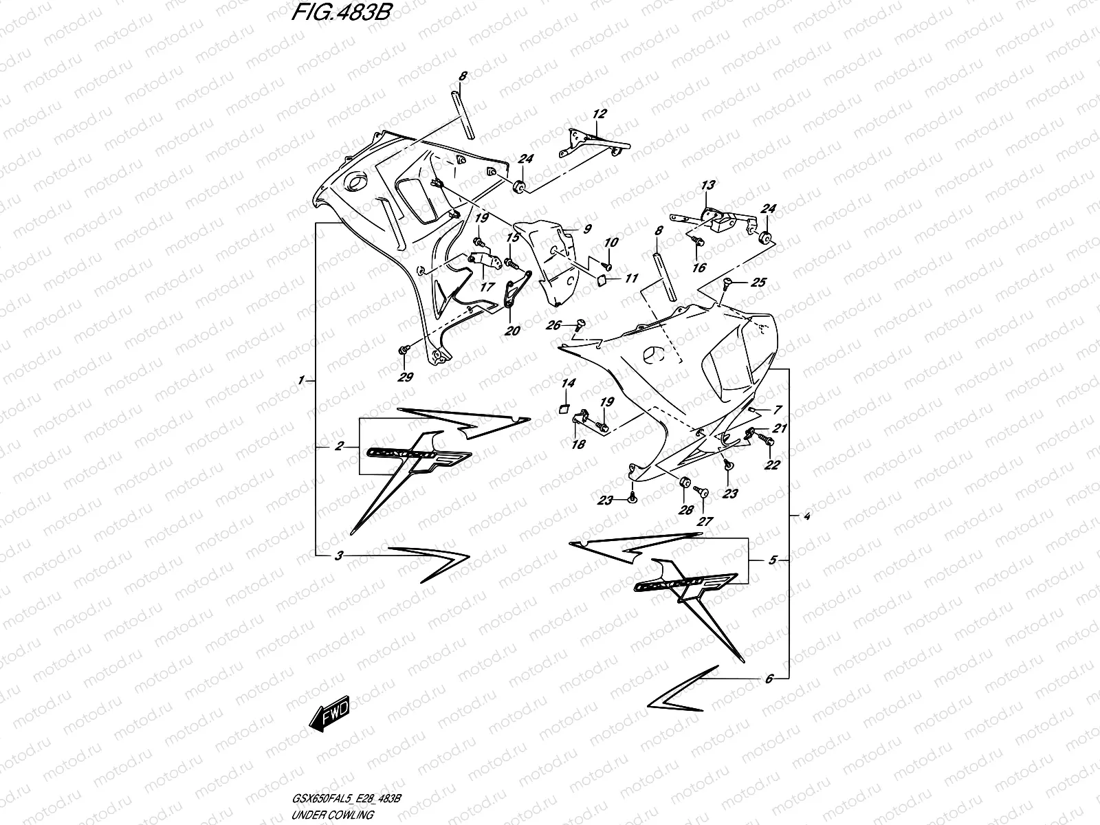483B - UNDER COWLING (FOR YVB)