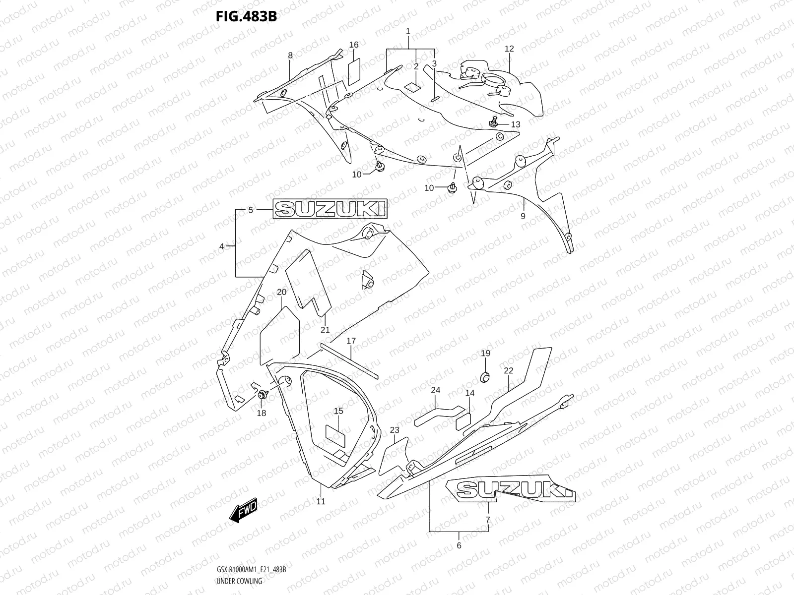 483B - UNDER COWLING (GSX-R1000RA)