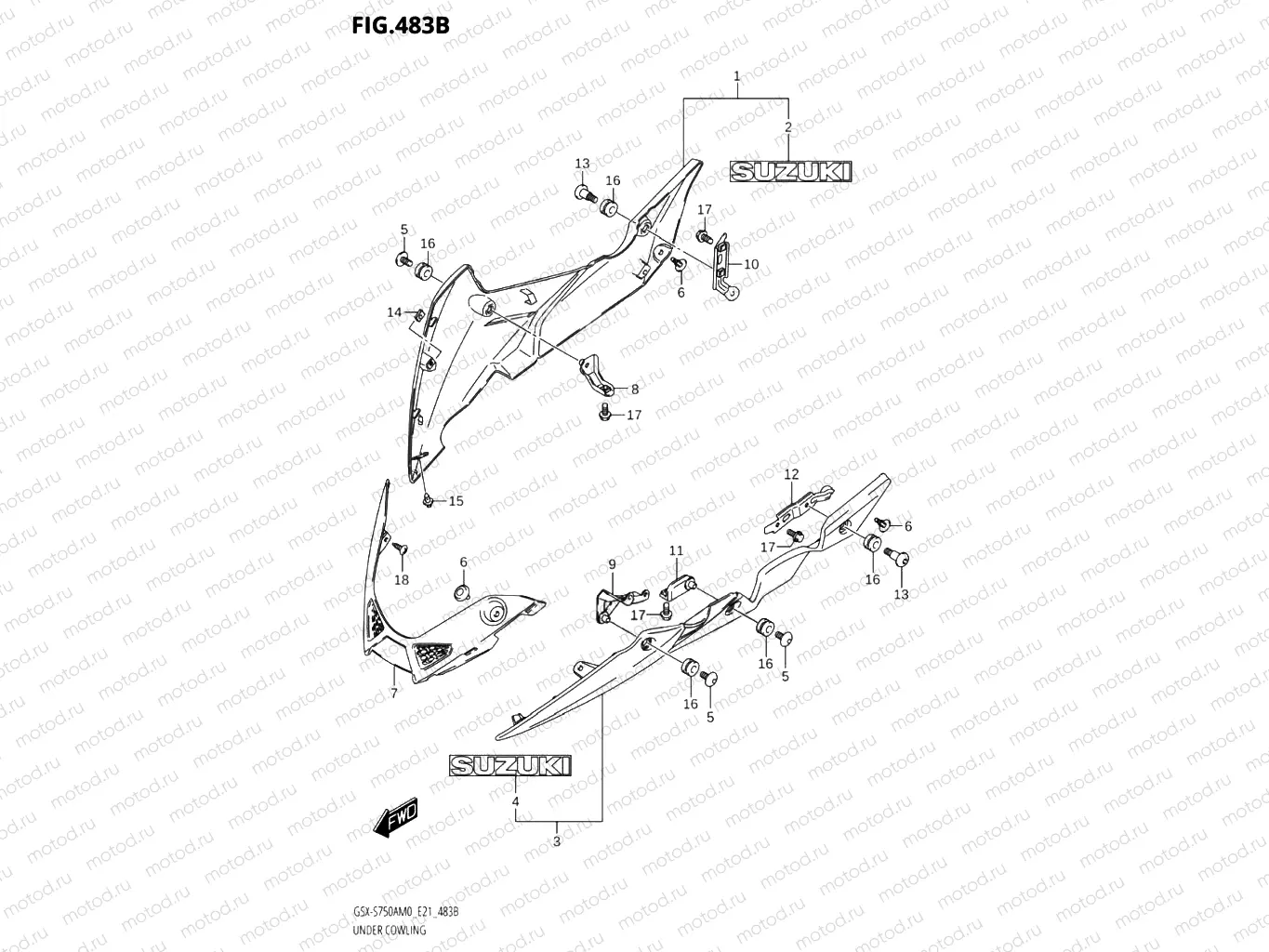 483B - UNDER COWLING (GSX-S750AZ,GSX-S750UQZ,GSX-S750WQZ)