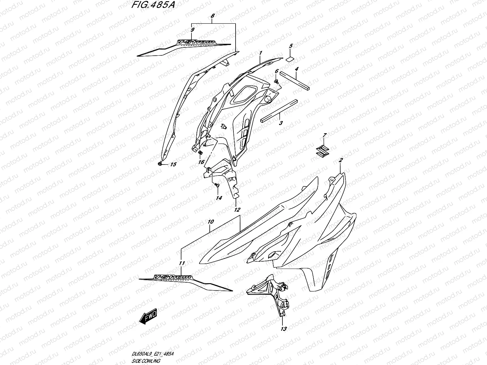 485A - SIDE COWLING (DL650A,DL650AUE)