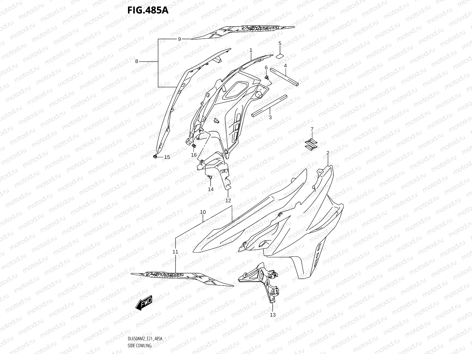 485A - SIDE COWLING (DL650AM2 E21)