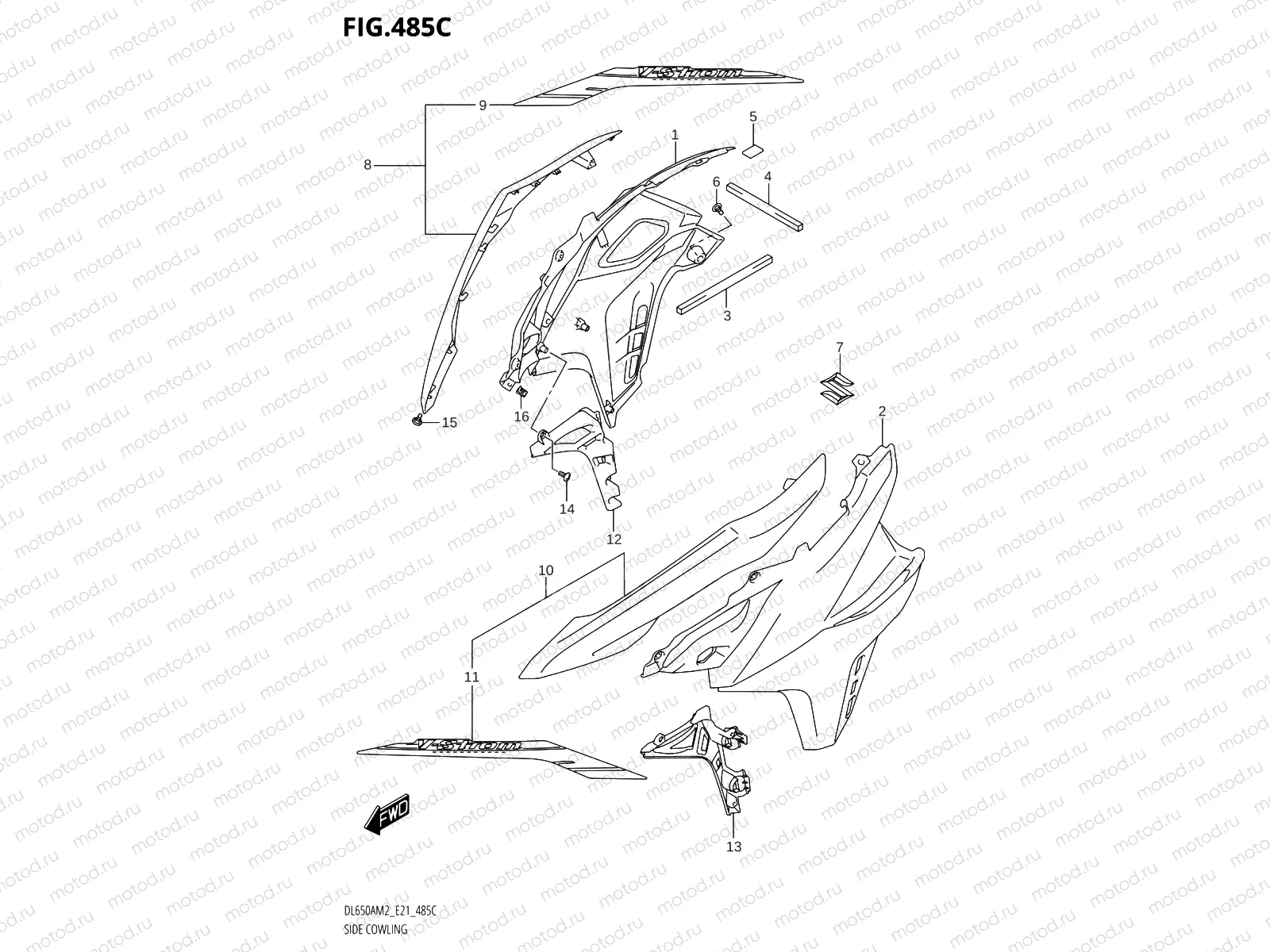 485C - SIDE COWLING (DL650XAM2 E21)