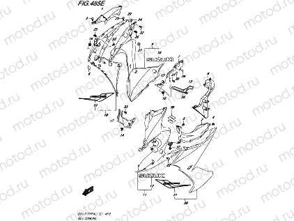 485E - SIDE COWLING (GSX-S1000FYAUFL9 E21)