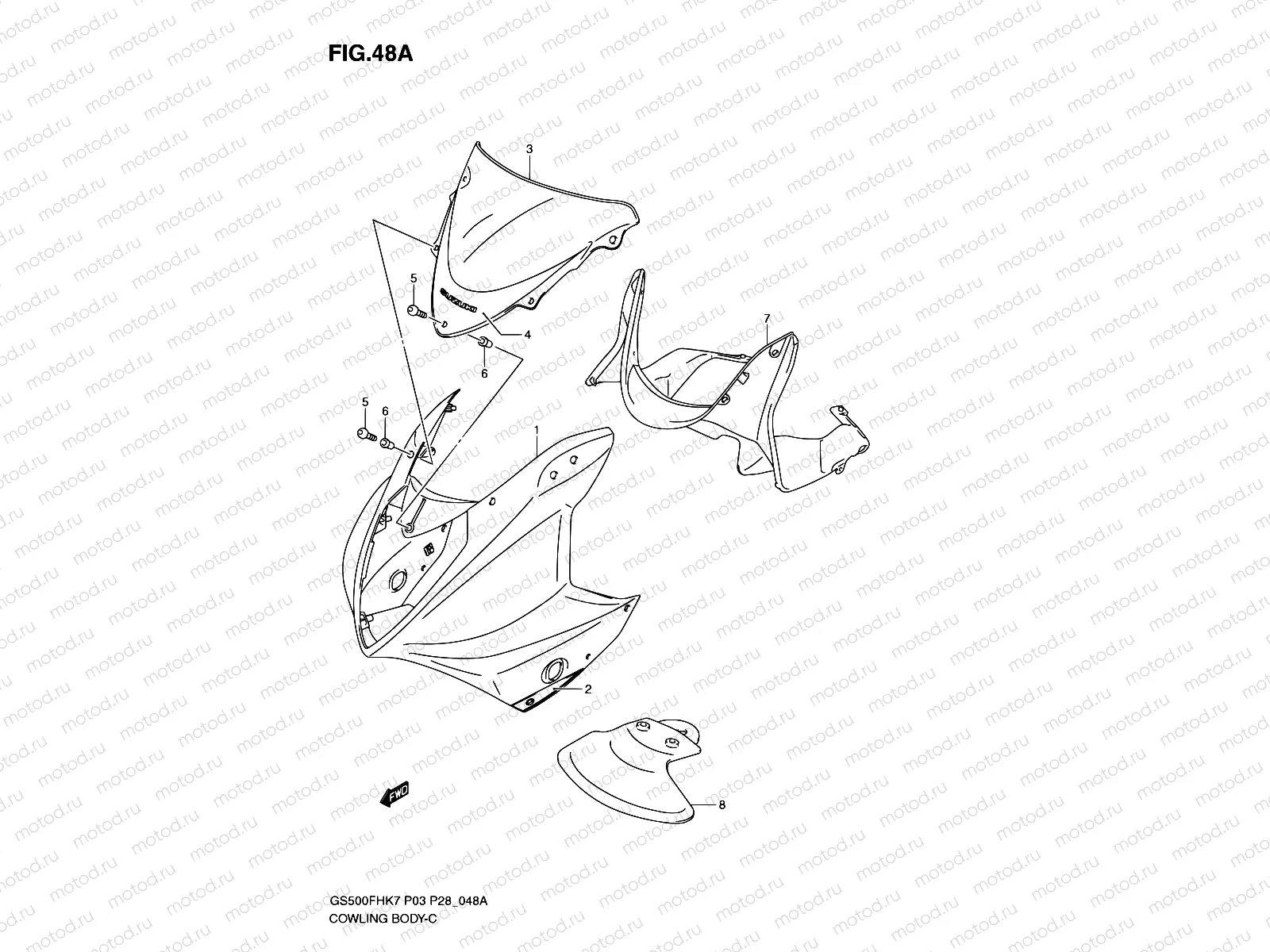 48A - COWLING BODY (GS500FHK8)