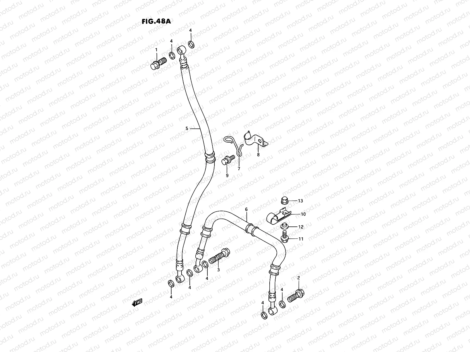 48A - FRONT BRAKE HOSE (MODEL R/S)