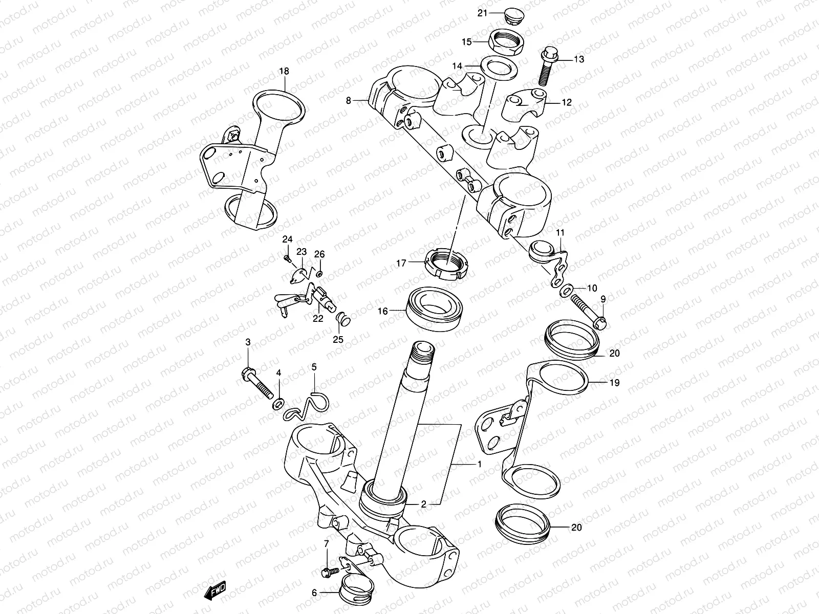 48A - FRONT FORK BRACKET (DR-Z400EY/EK1/EK2/K3/EK3/EK4 E24)