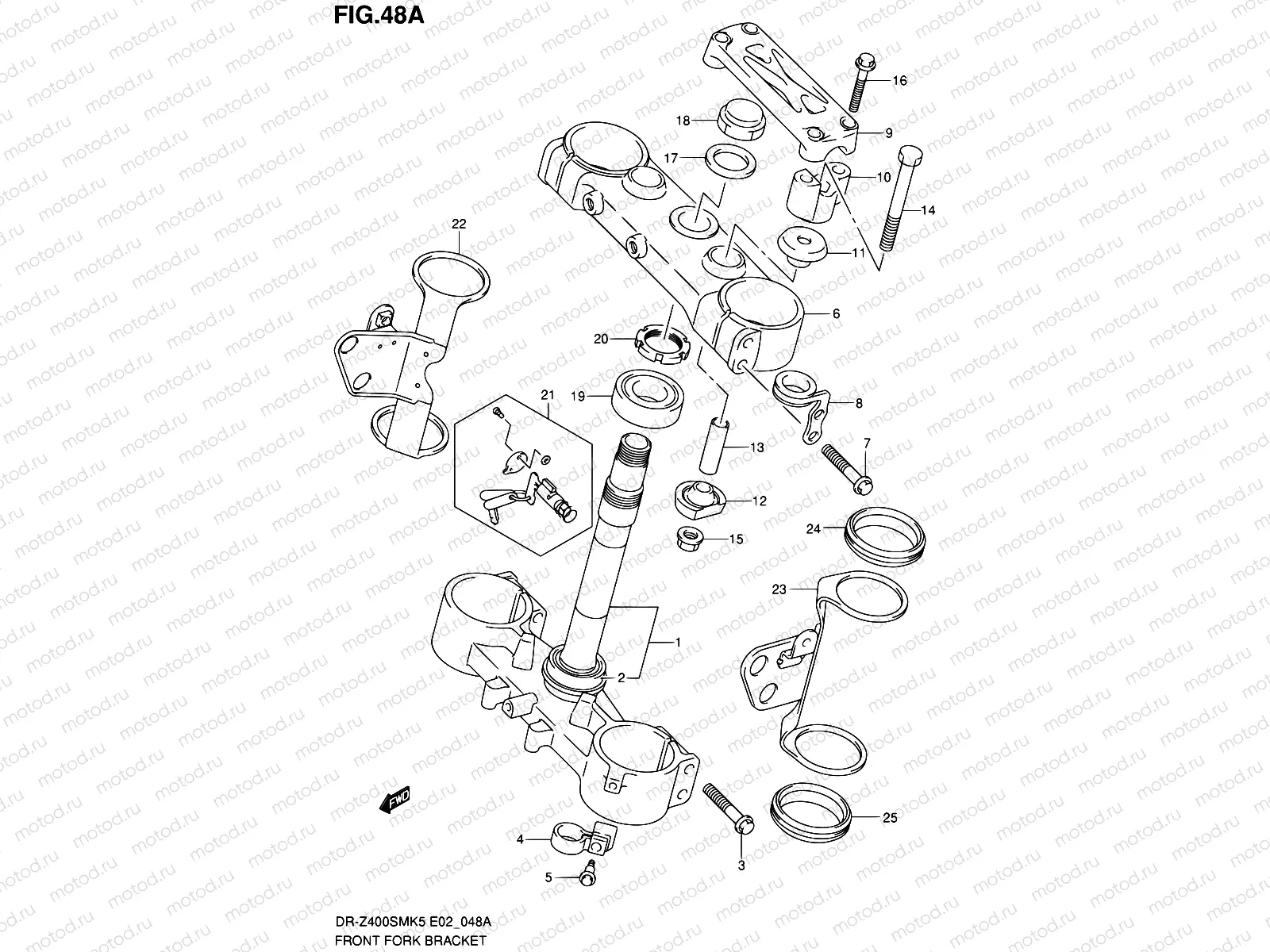 48A - FRONT FORK BRACKET (MODEL K7/K8/K9)