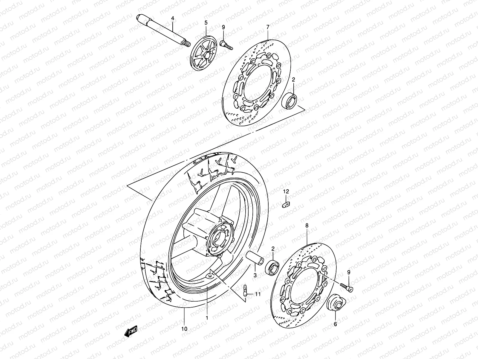 48A - FRONT WHEEL (GSF1200SAV)