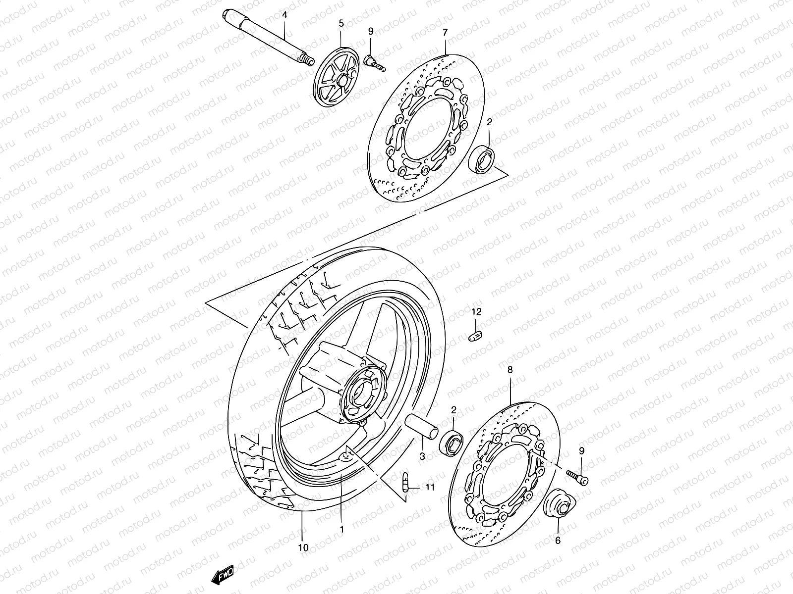 48A - FRONT WHEEL (GSF1200SAV/SAW/SAX/SAY)