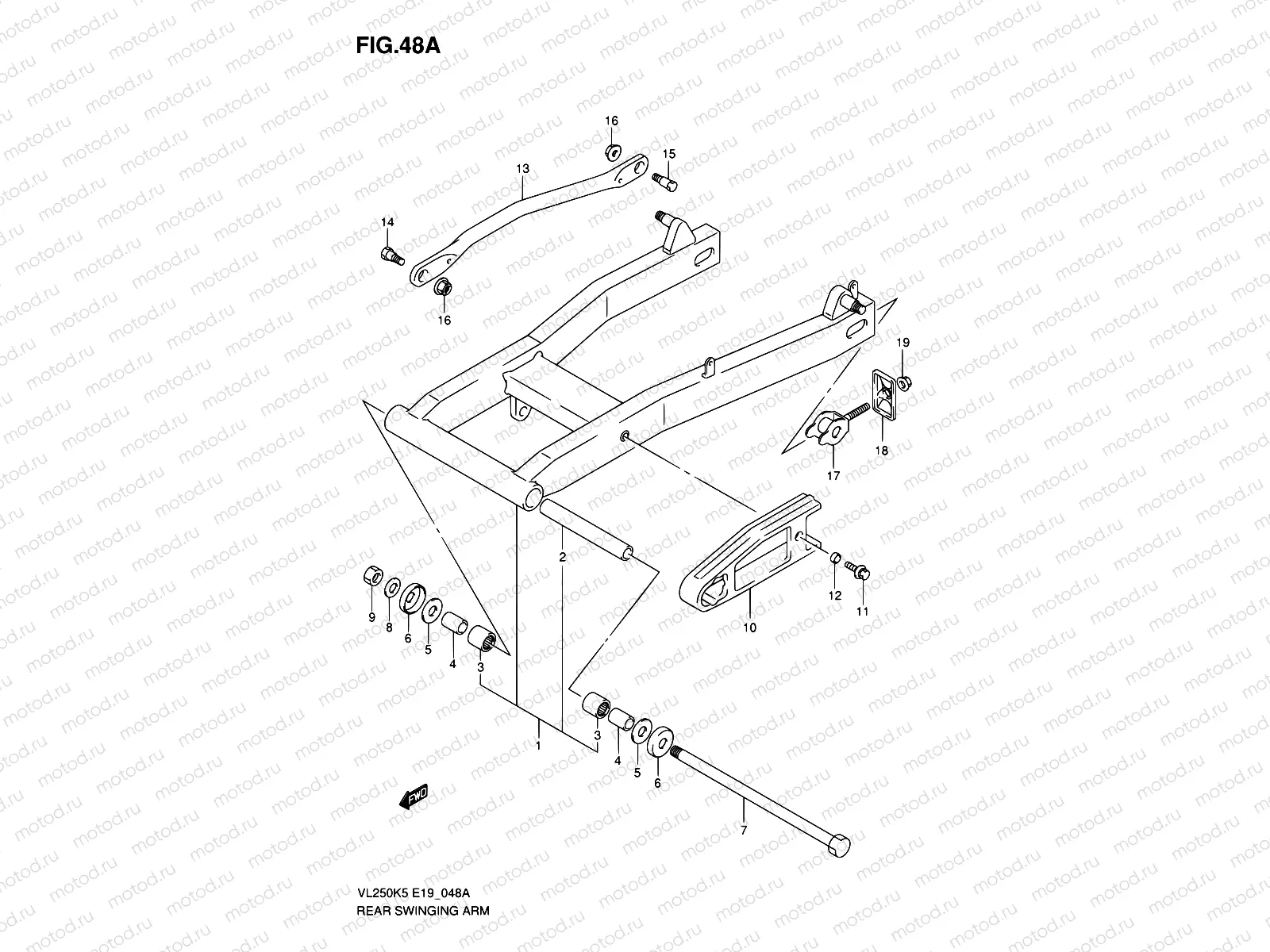 48A - REAR SWINGING ARM (MODEL K6/K7)