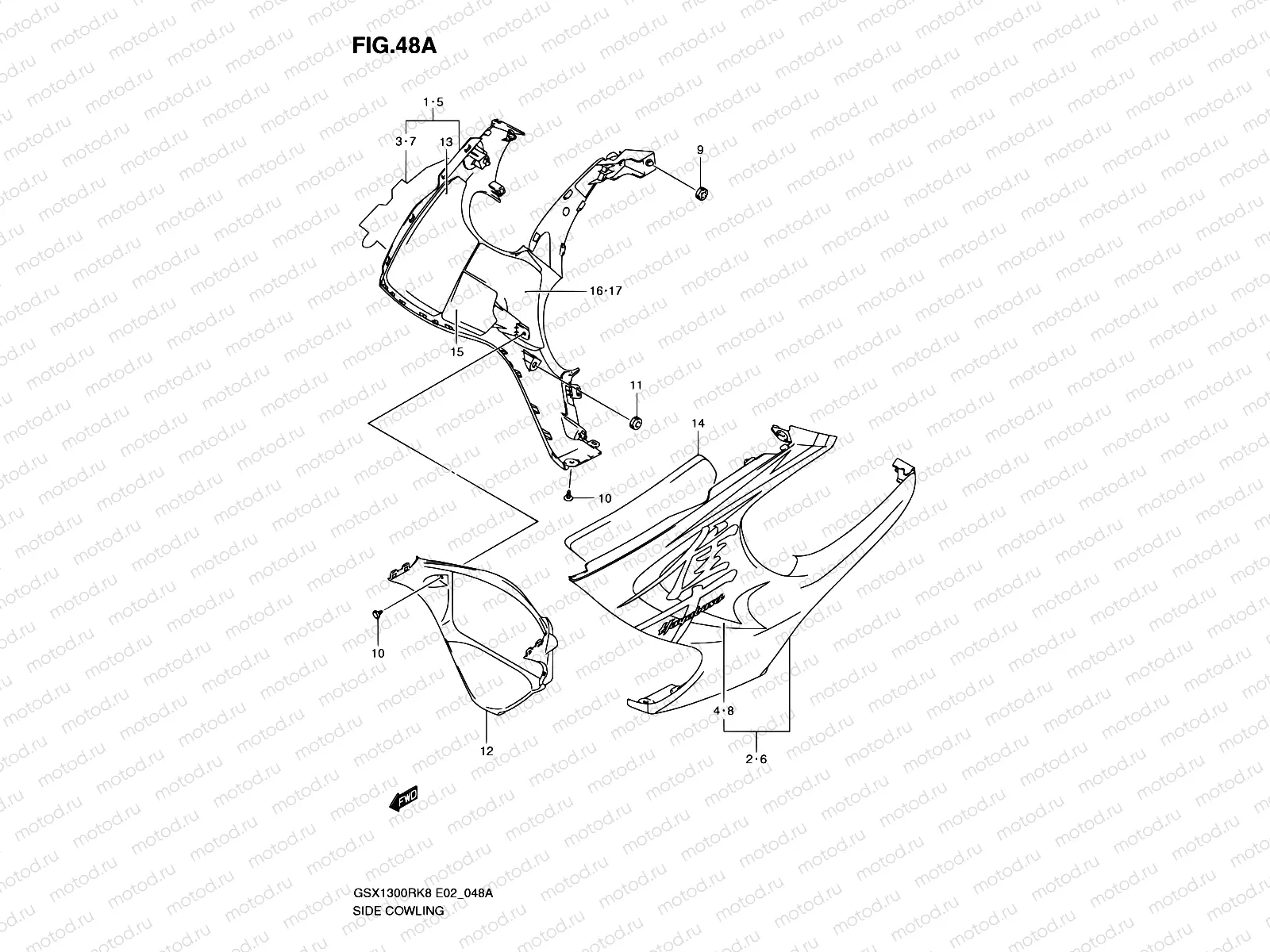 48A - SIDE COWLING (MODEL K9)
