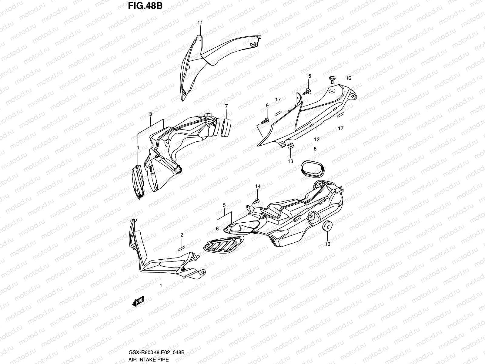 48B - AIR INTAKE PIPE (MODEL L0)