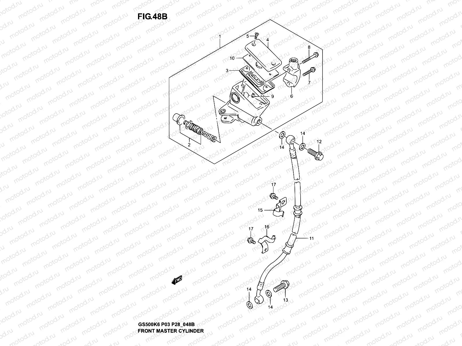 48B - FRONT MASTER CYLINDER (GS500FK4/K5/K6)